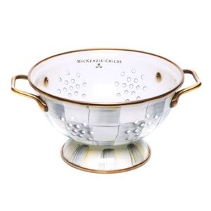 NWOT Mackenzie Childs Courtly Check Colander SMALL